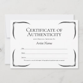 Vorlage für Schwarz-Weiß-Echtheitszertifikate