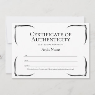 Vorlage für Schwarz-Weiß-Echtheitszertifikate