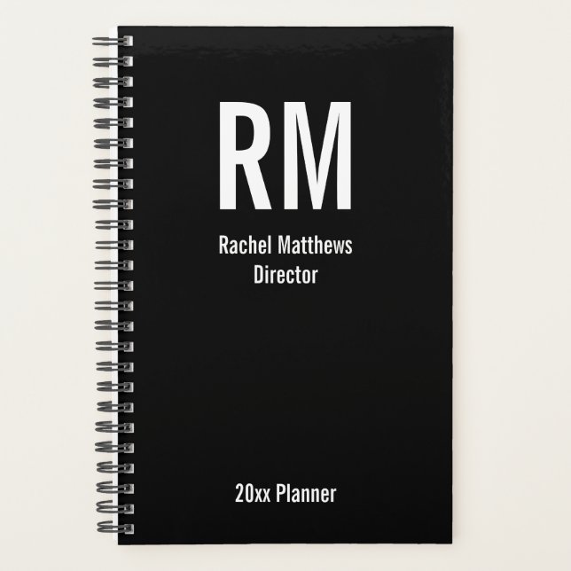 Vorlage für Schwarz-Weiß-Text Planer (Vorderseite)