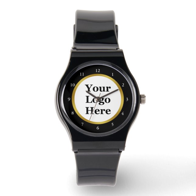 Vorlage für Schwarz-weiße und goldene Logos Armbanduhr (Vorderseite)