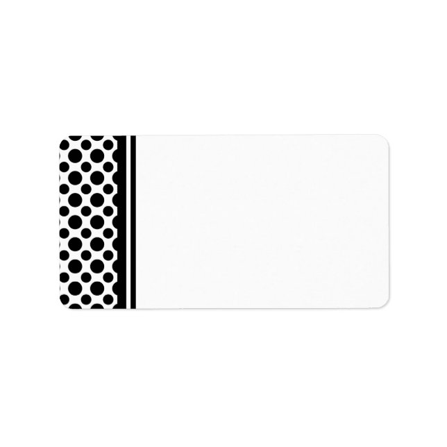 Vorlage für schwarze Polka-Punkte-Leeradresse Adressaufkleber (Vorne)
