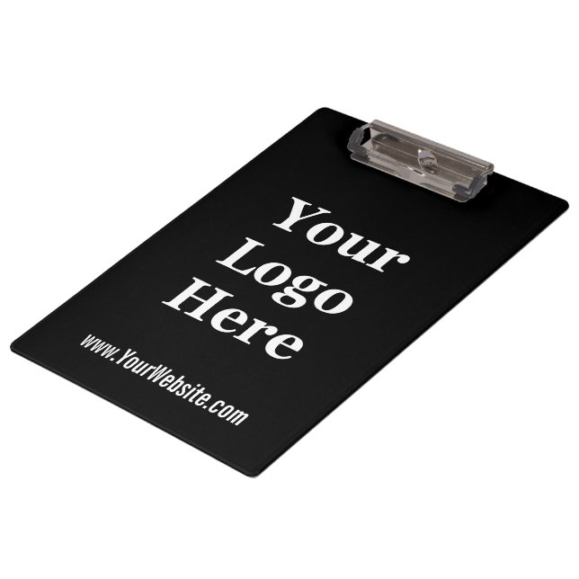 Vorlage für schwarze und weiße Logos in Unternehme Klemmbrett (Schrägansicht)