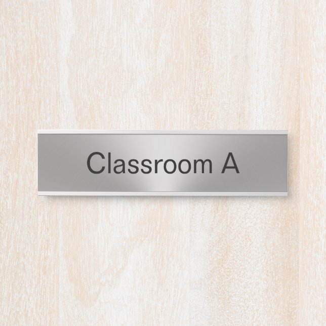 Vorlage für schwarzen Text und Silber im Klassenzi Türschild (Vorderseite )