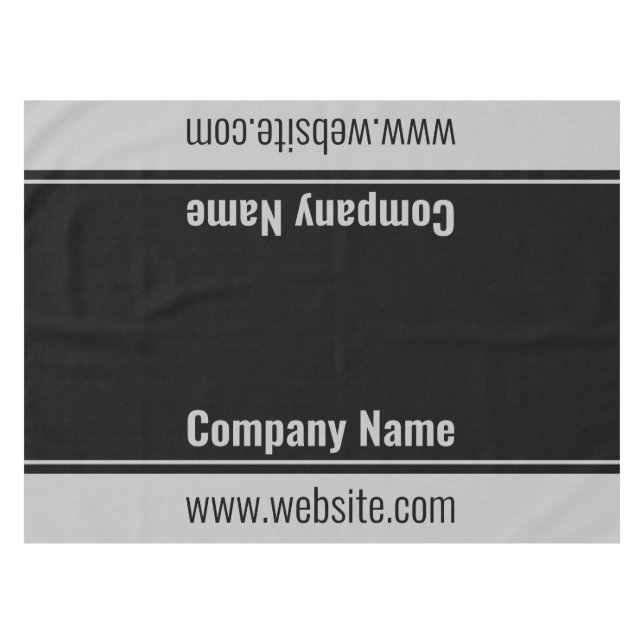 Vorlage für schwarzen und grauen Firmennamen Websi Tischdecke (Vorderseite (Horizontal))