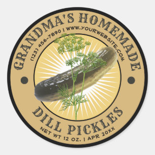 Vorlage für selbstgemachte Dill Pickles Runder Aufkleber