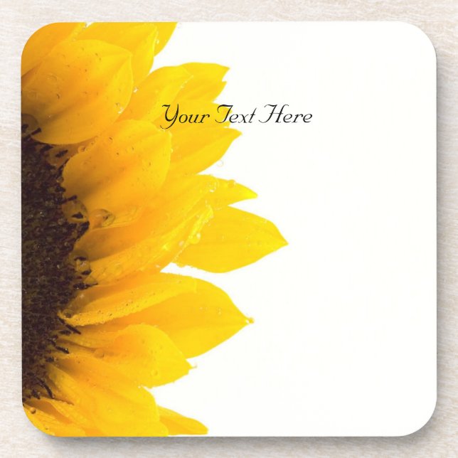 Vorlage für Sonnenblumen, personalisieren Getränkeuntersetzer (Vorderseite)