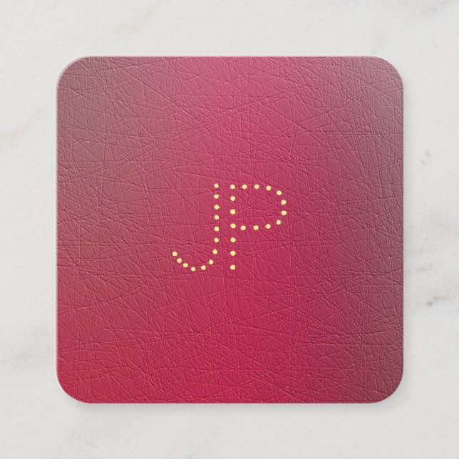 Vorlage für strukturiertes Gold Monogram Quadratische Visitenkarte (Vorderseite)
