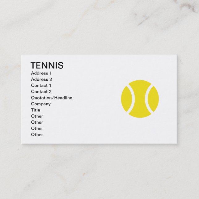 Vorlage für Tennis-Visitenkarten Visitenkarte (Vorderseite)