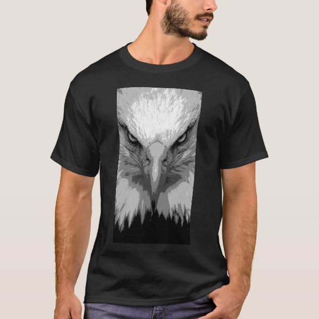 Vorlage für Tieradler Moderne Mens Black T-Shirt (Vorderseite)