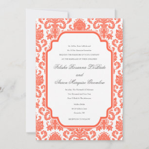 Vorlage für Tomato Red Weddings Designer Damask