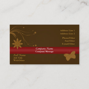 Vorlage für trendy Butterfly & Blume Business Card Visitenkarte