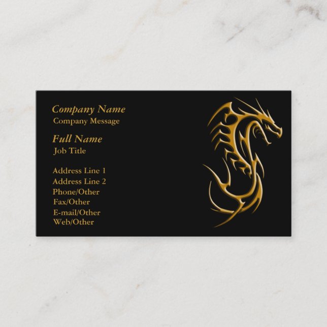 Vorlage für trendy Dragon Business Card Visitenkarte (Vorderseite)