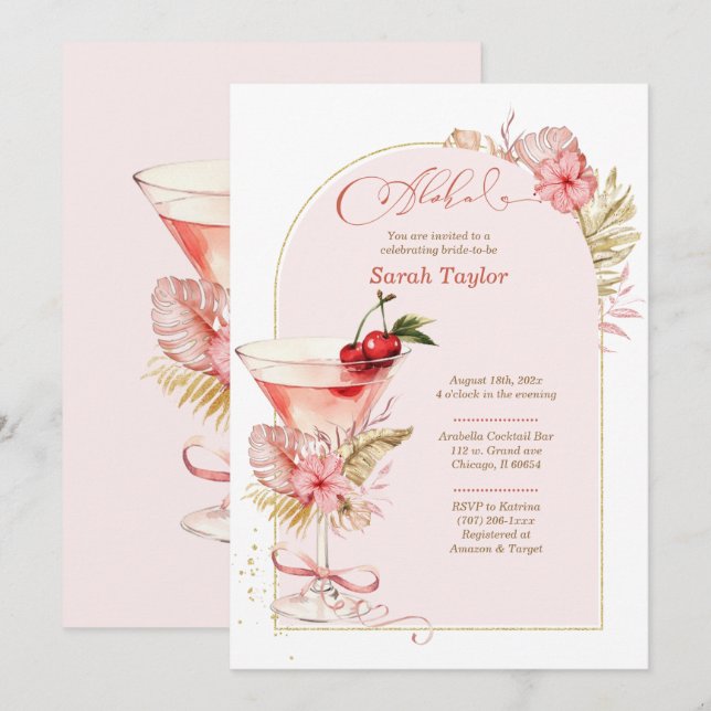 Vorlage für tropisches Brautparty (Vorne/Hinten)