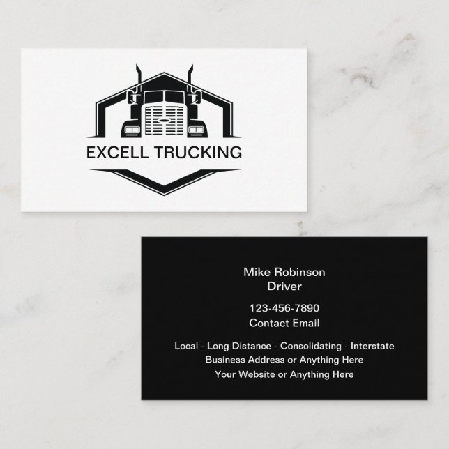 Vorlage für Trucking Services Business Card Visitenkarte (Vorne/Hinten)