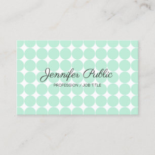 Vorlage für Typografie Elegant Mint Green White Bu Visitenkarte