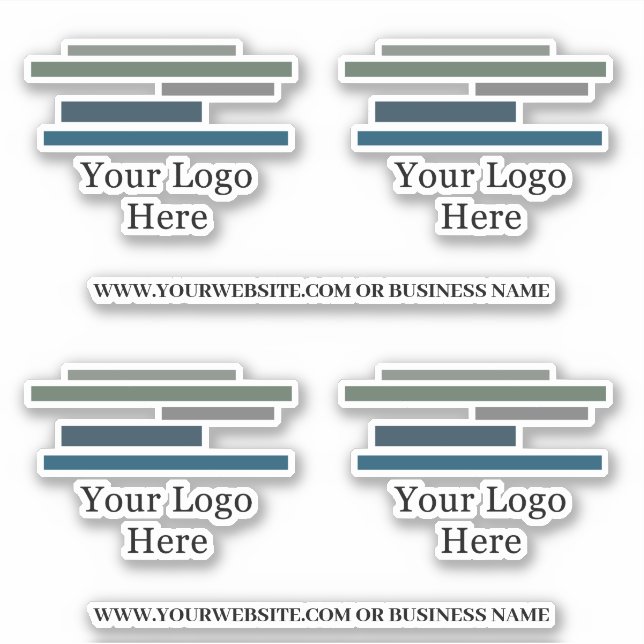 Vorlage für vier Logos und zwei Unternehmensnamen Aufkleber (Vorderseite)