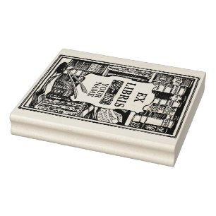 Vorlage für Vintage Ex-Libris-Bücherregale Gummistempel