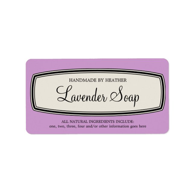 Vorlage für Vintage, handgefertigte Sofas Adressaufkleber (Vorne)