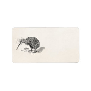 Vorlage für Vintage Kiwi Bird Antique Birds Adressaufkleber