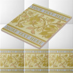 Vorlage für Vintage Scrollblätter Fliese<br><div class="desc">Dies ist ein digital erweiterter Ausdruck eines antiken 1875-1906 blättrigen Blumenfries-Designs. Sie können die Hintergrundfarbe und die Randstreifen anpassen und den Text personalisieren oder löschen. Verwenden Sie diese Vorlage,  um ein angenehmes Fries für den Akzent anzupassen und zu personalisieren.</div>