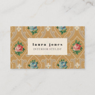 Vorlage für Vintage Wallpaper Muster-Haarstempel Visitenkarte