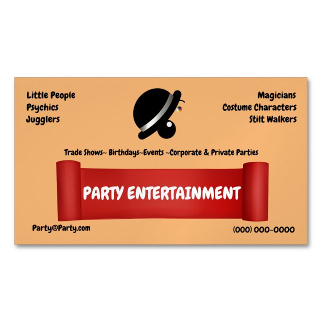 Vorlage für Visitenkarten-Entertainment Magnetische Visitenkarte (Vorderseite)