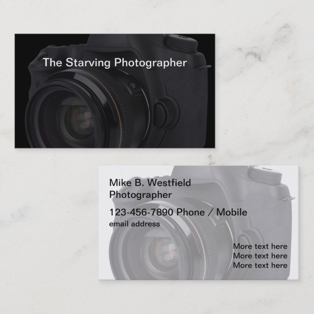 Vorlage für Visitenkarten für kreative Fotografen Visitenkarte (Vorne/Hinten)