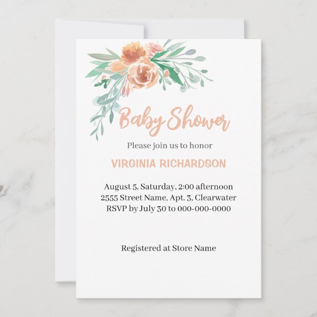 Vorlage für wertvolle Babydusche (Vorderseite)