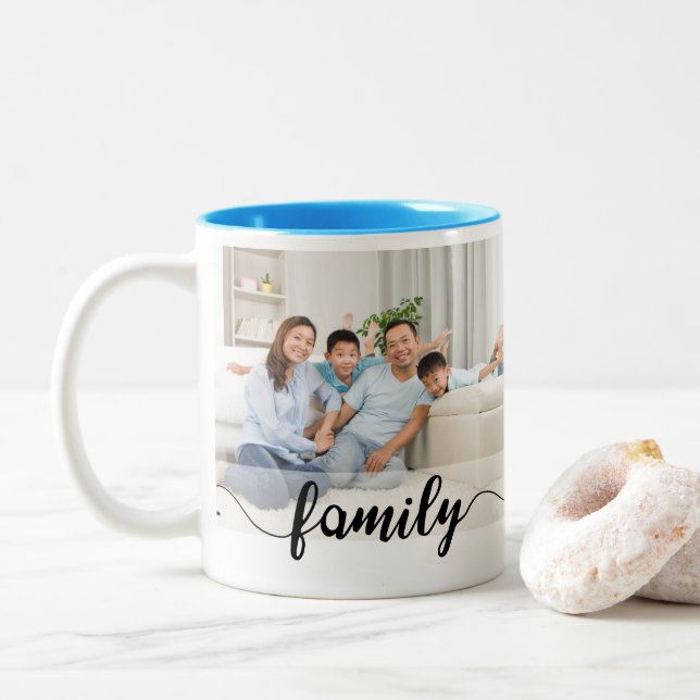 Vorlage für Wiedersehen-Foto-Tasse  Zweifarbige Tasse (Mit Donut)