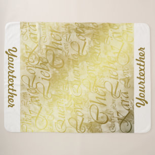 Vorlage, golden, Blume, Fantasie, elegant, Muster Sherpadecke