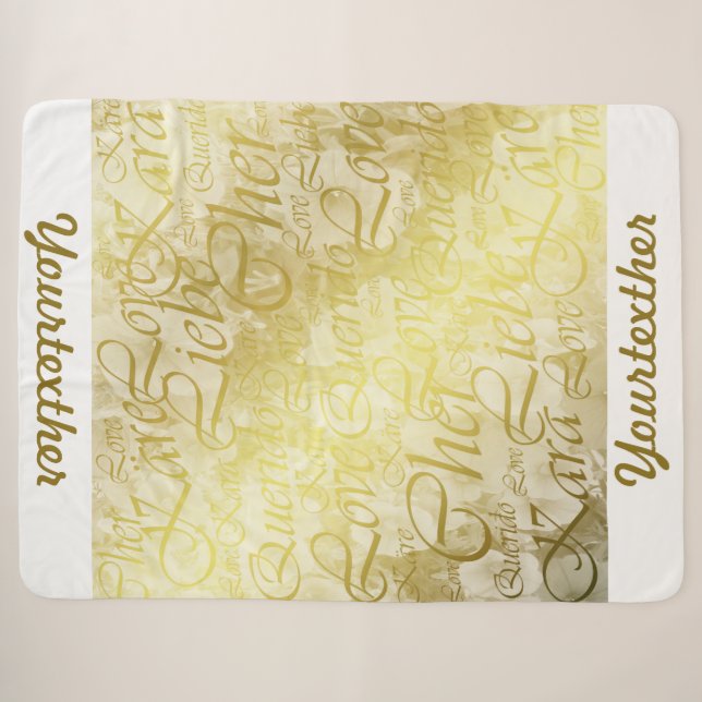 Vorlage, goldfarben, Blume, Fantasie, elegant, Mus Sherpadecke (Vorderseite (Horizontal))