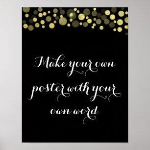 Vorlage mit goldenem Design Machen Sie Ihr eigenes Poster