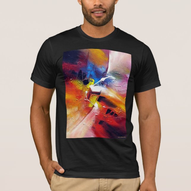 Vorlage Moderne Abstrakte Kunstmalerei Schwarz Far T-Shirt (Vorderseite)