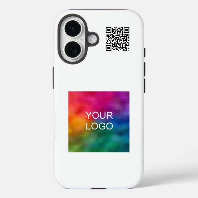 Vorlage QR-Code Laden Sie Ihre eigene Logo-Populat iPhone 16 Hülle (Rückseite)