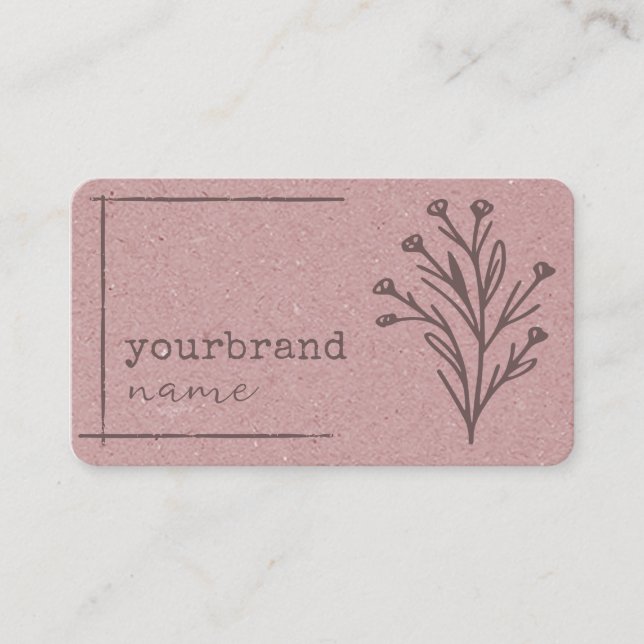 Vorlage Rustikale Blume Visitenkarte (Vorderseite)