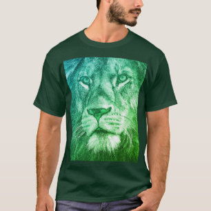 Vorlage Tiere Mens Moderne T - Shirt Löwengesicht