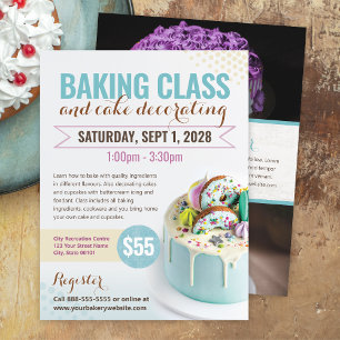 Vorlage zum Backen von Cake Decoration-Klassenerei Flyer