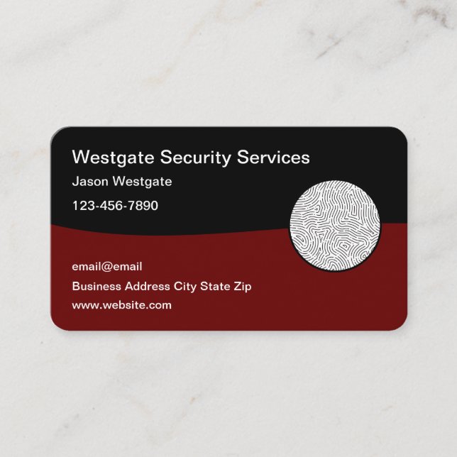 Vorlage zum Profil der Business-Card für Sicherhei Visitenkarte (Vorderseite)