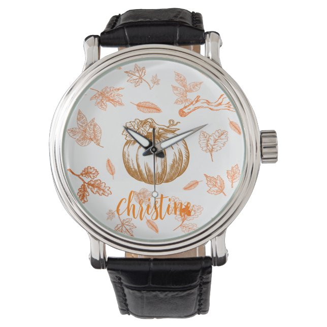 Vorlage zwischen Kürbisuhr Armbanduhr (Vorderseite)