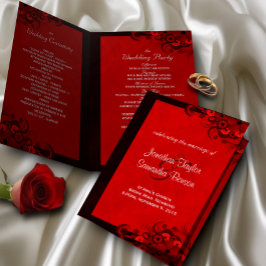 Vorlagen des Dark Red Floral Gothies Wedding Progr
