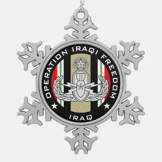 Vorlagen-EOD OIF Schneeflocken Zinn-Ornament (Vorderseite)