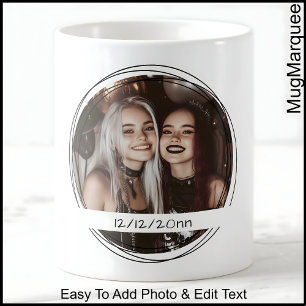 Vorlagen-Foto-Nachricht Andenken-Party Weiß C00 Kaffeetasse