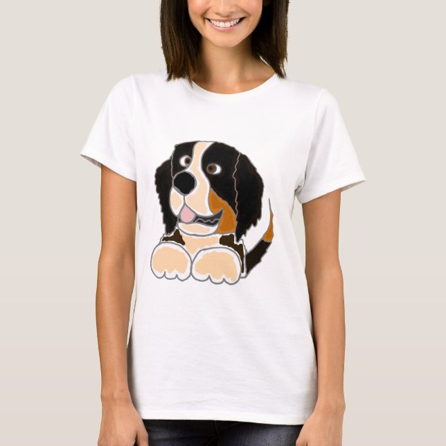 Vorlagen-Kunst TU lustige Bernese Gebirgshunde T-Shirt (Vorderseite)