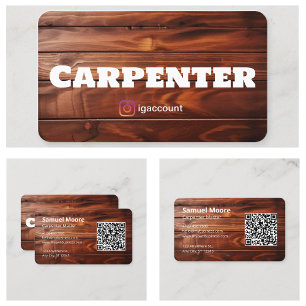 Vorlagen QR-Code-Carpenter Rustikaler Look Visitenkarte