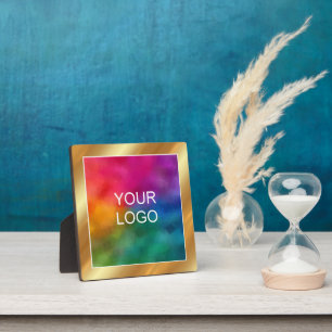 Vorlagen-Upload Geschäftslogo Glam Gold Staffelei Fotoplatte