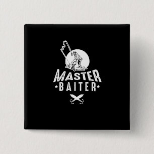 VorlagenBaiter lustiges Fischen-Fischer-Ozean-Meer Button