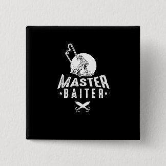 VorlagenBaiter lustiges Fischen-Fischer-Ozean-Meer Button
