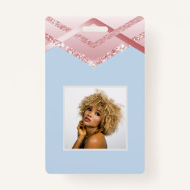 VORLAGENDER Rosegold-Glitzer-Streifenbild Ausweis