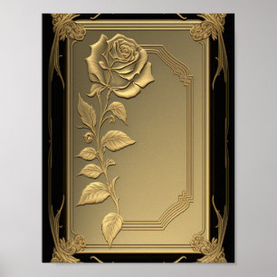 Vorlagenhintergrund für die Gold-Rose-Vorlage Benu Poster