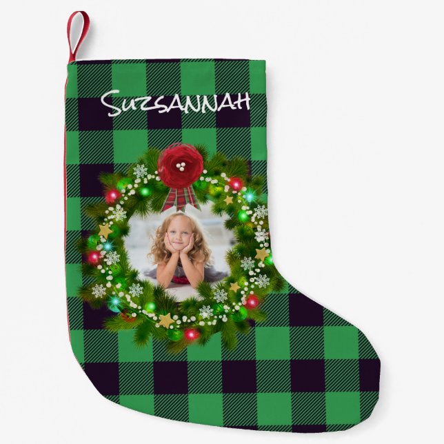 Vorlagenname für benutzerdefiniertes Foto  Kleiner Weihnachtsstrumpf (Vorderseite)